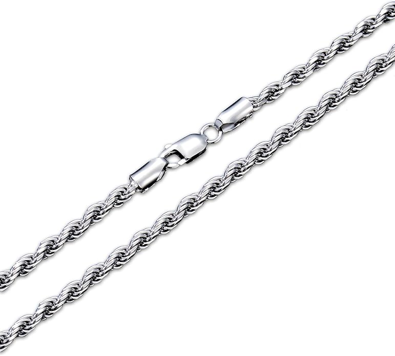 Silver Rope Chain with Michoacán State Pendant (MICH)