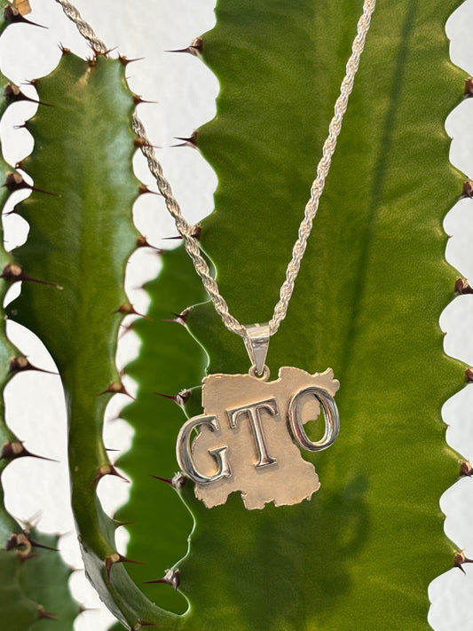 Silver Rope Chain with Guanajuato State Pendant (GTO)