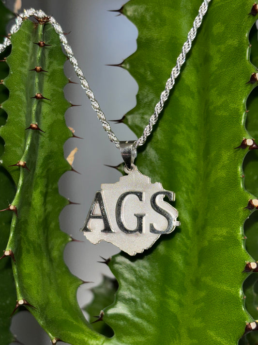 Silver Rope Chain with Aguascalientes State Pendant (AGS)
